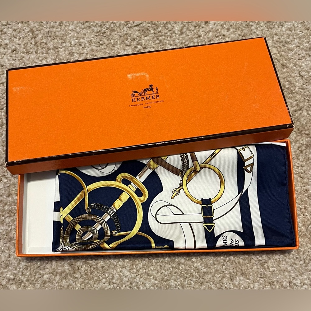 Hermes 100% Silk Nautical Scarf New In Box